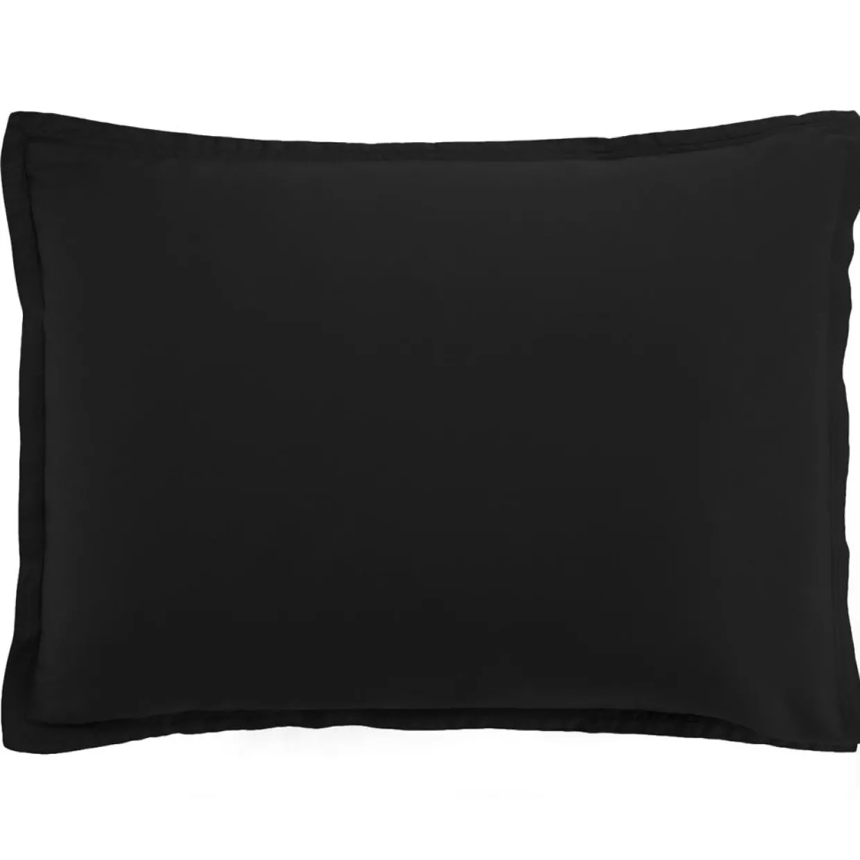 Taie d'oreiller avec volant satin de coton lavé noire-Baton Rouge Sale