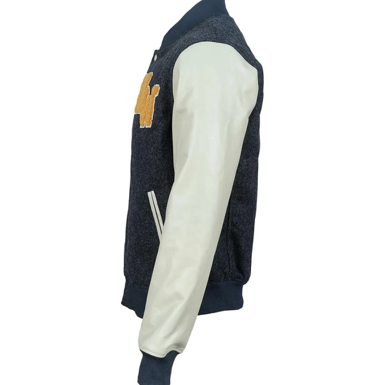 Teddy en Laine & Cuir Char gris anthracite-Blue Wellford New