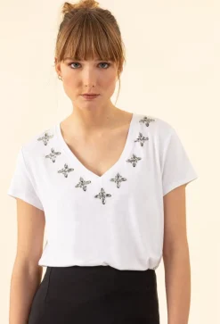 Femme Bleu Blanc Rouge T-Shirts^Tee-Shirt Marco blanc
