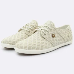 Femme Faguo Baskets^Tennis Cypress à carreaux sable/doré