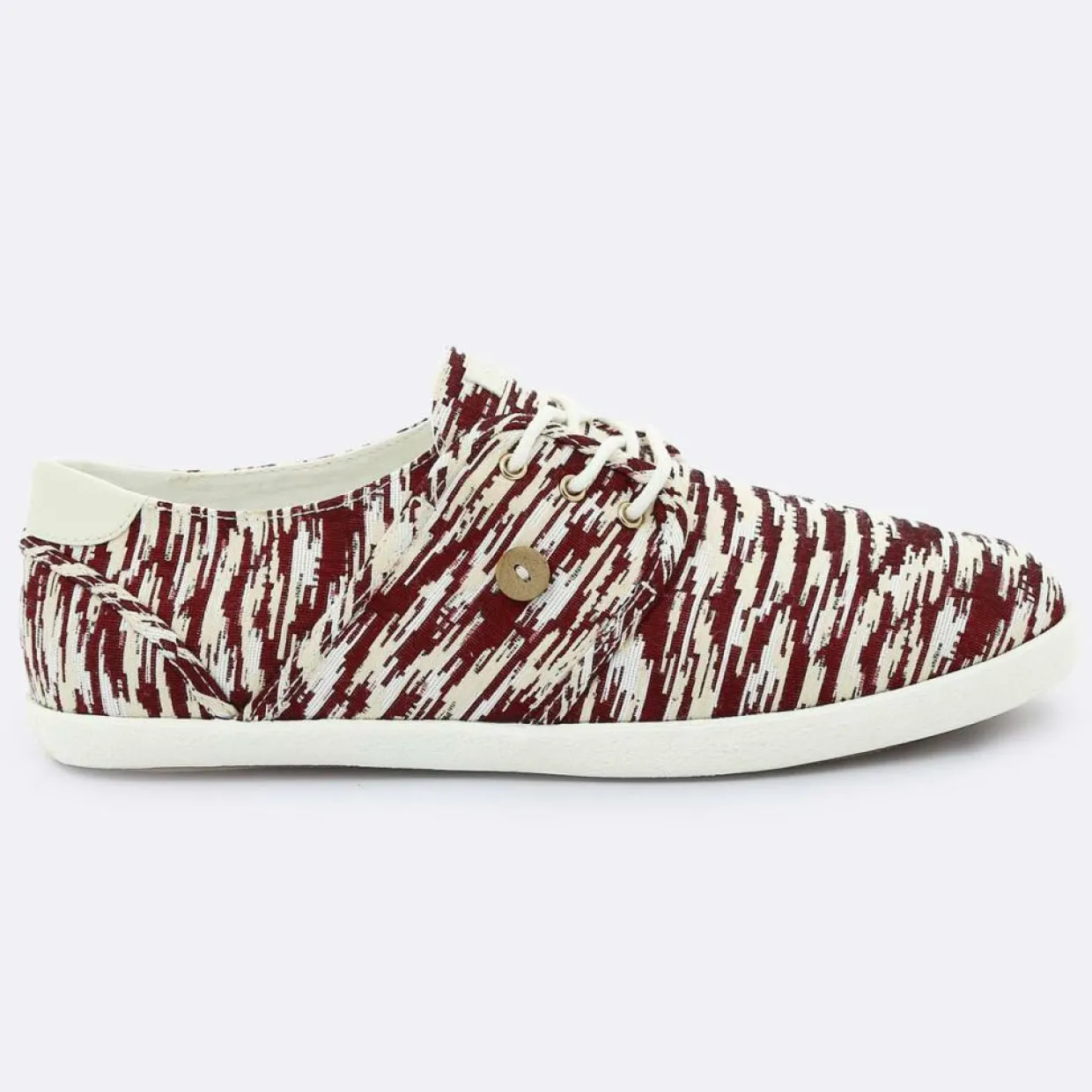 Femme Faguo Baskets^Tennis Cypress imprimées blanc/bordeaux