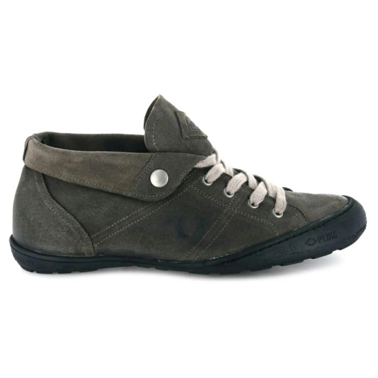 Femme Palladium Baskets^Tennis montantes en Velours de Cuir gris foncé