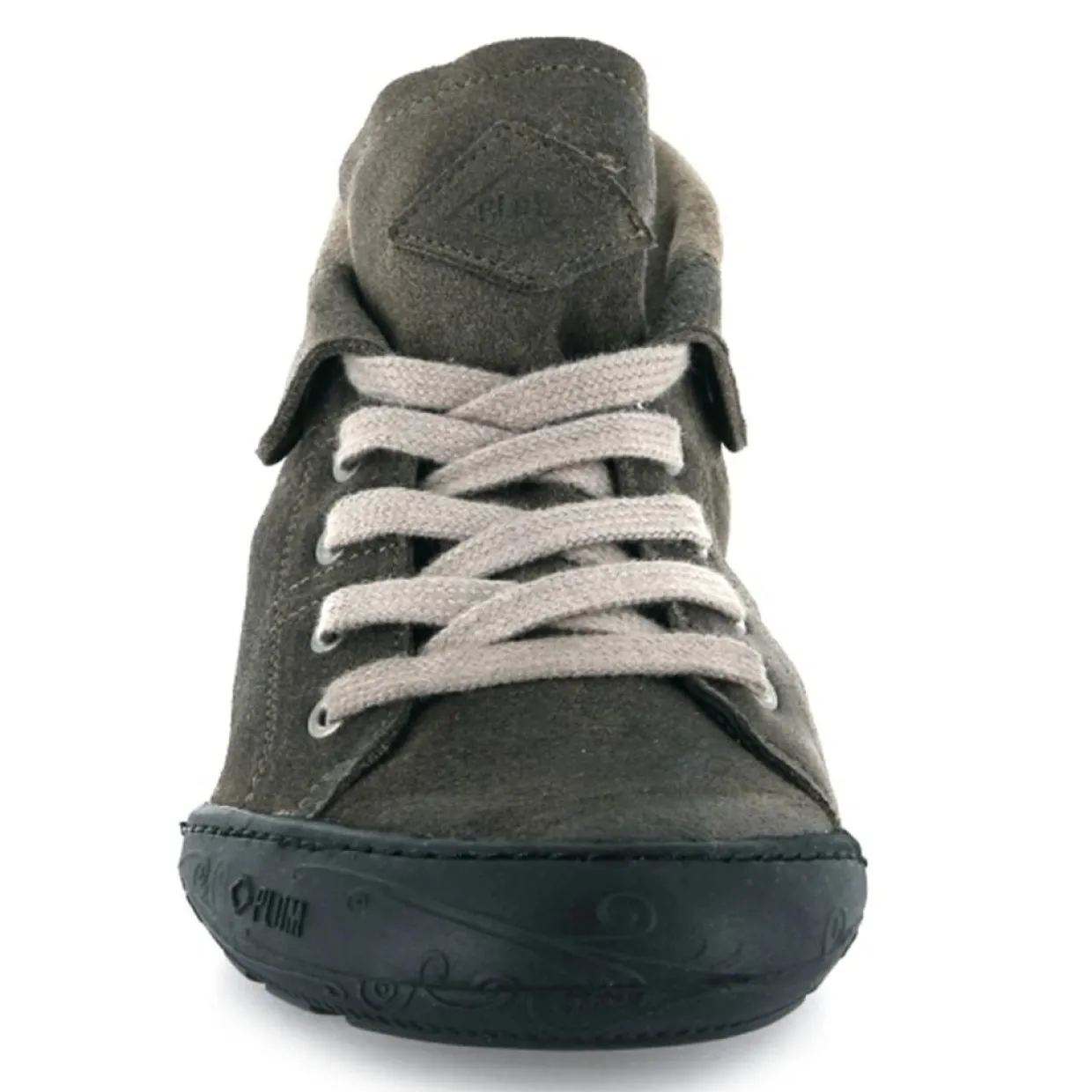 Femme Palladium Baskets^Tennis montantes en Velours de Cuir gris foncé