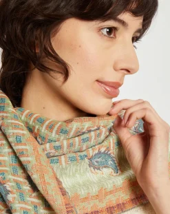 Femme Petrusse Echarpes, Foulards^Étole en Coton Mea vert d'eau - 50x150 cm