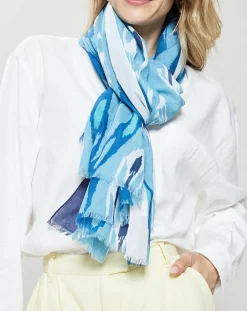 Femme Petrusse Echarpes, Foulards^Étole en Coton Ylang bleue - 100x200 cm