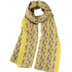 Femme Petrusse Echarpes, Foulards^Étole Rumba en Lin & Coton jaune - 70 x200 cm