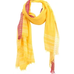 Étole Solila en Coton & Viscose jaune - 120x180 cm-Petrusse Outlet