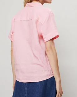 Top 100% Lin Ranita Popover rose-J.Crew