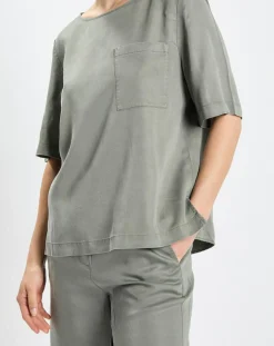 Femme Marc O'Polo Tops Et Blouses^Top ample en Lyocell fluide kaki grisé