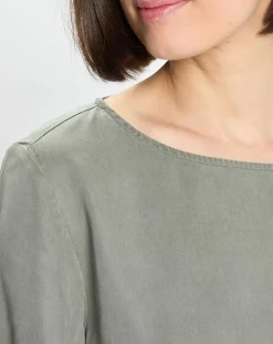 Femme Marc O'Polo Tops Et Blouses^Top ample en Lyocell fluide kaki grisé