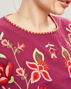 Top brodé Mexico imprimé cassis-Manoush Outlet