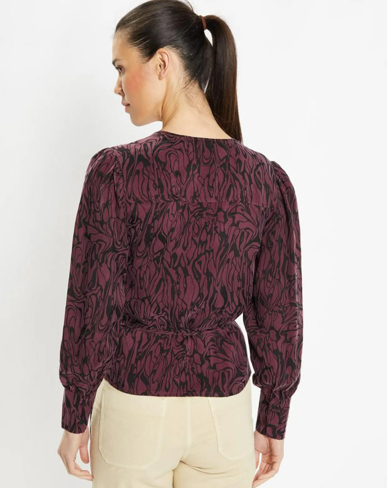 Femme Galeries Lafayette Tops Et Blouses^Top cache-cœur Caprice imprimé fantaisie lie de vin
