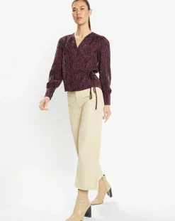 Femme Galeries Lafayette Tops Et Blouses^Top cache-cœur Caprice imprimé fantaisie lie de vin