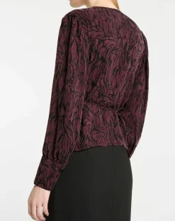 Femme Galeries Lafayette Tops Et Blouses^Top cache-cœur Caprice imprimé fantaisie lie de vin