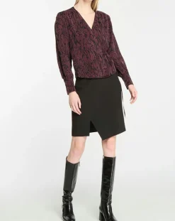Femme Galeries Lafayette Tops Et Blouses^Top cache-cœur Caprice imprimé fantaisie lie de vin