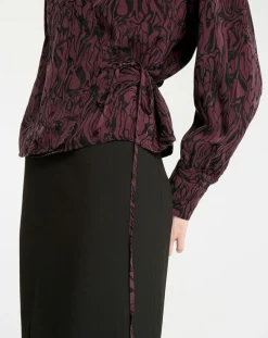 Femme Galeries Lafayette Tops Et Blouses^Top cache-cœur Caprice imprimé fantaisie lie de vin
