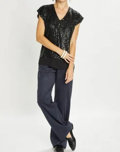 Femme Lauren Vidal Tops Et Blouses^Top Canyon à sequins noir