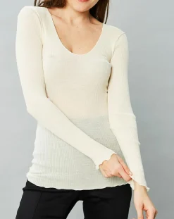 Top Cécile en Laine & Soie ivoire-Mare Online