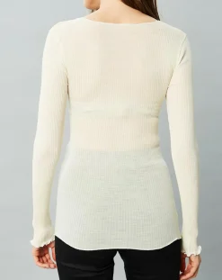 Top Cécile en Laine & Soie ivoire-Mare Online
