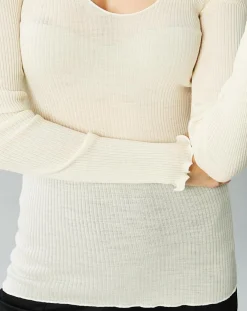Top Cécile en Laine & Soie ivoire-Mare Online