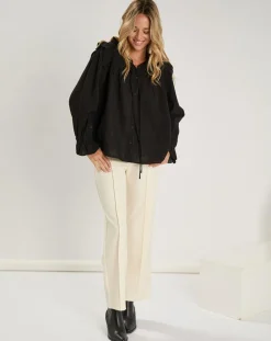 Femme See u Soon Tops Et Blouses^Top en Coton & Lin Inaya noir