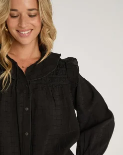 Femme See u Soon Tops Et Blouses^Top en Coton & Lin Inaya noir