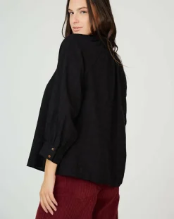 Top en Coton & Lin Sarra noir-See u Soon