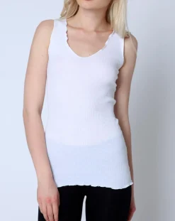 Femme Mare Lingerie, Nuit^Top en Coton larges bretelles blanc