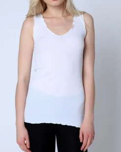 Femme Mare Lingerie, Nuit^Top en Coton larges bretelles blanc