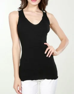 Top en Coton larges bretelles noir-Mare