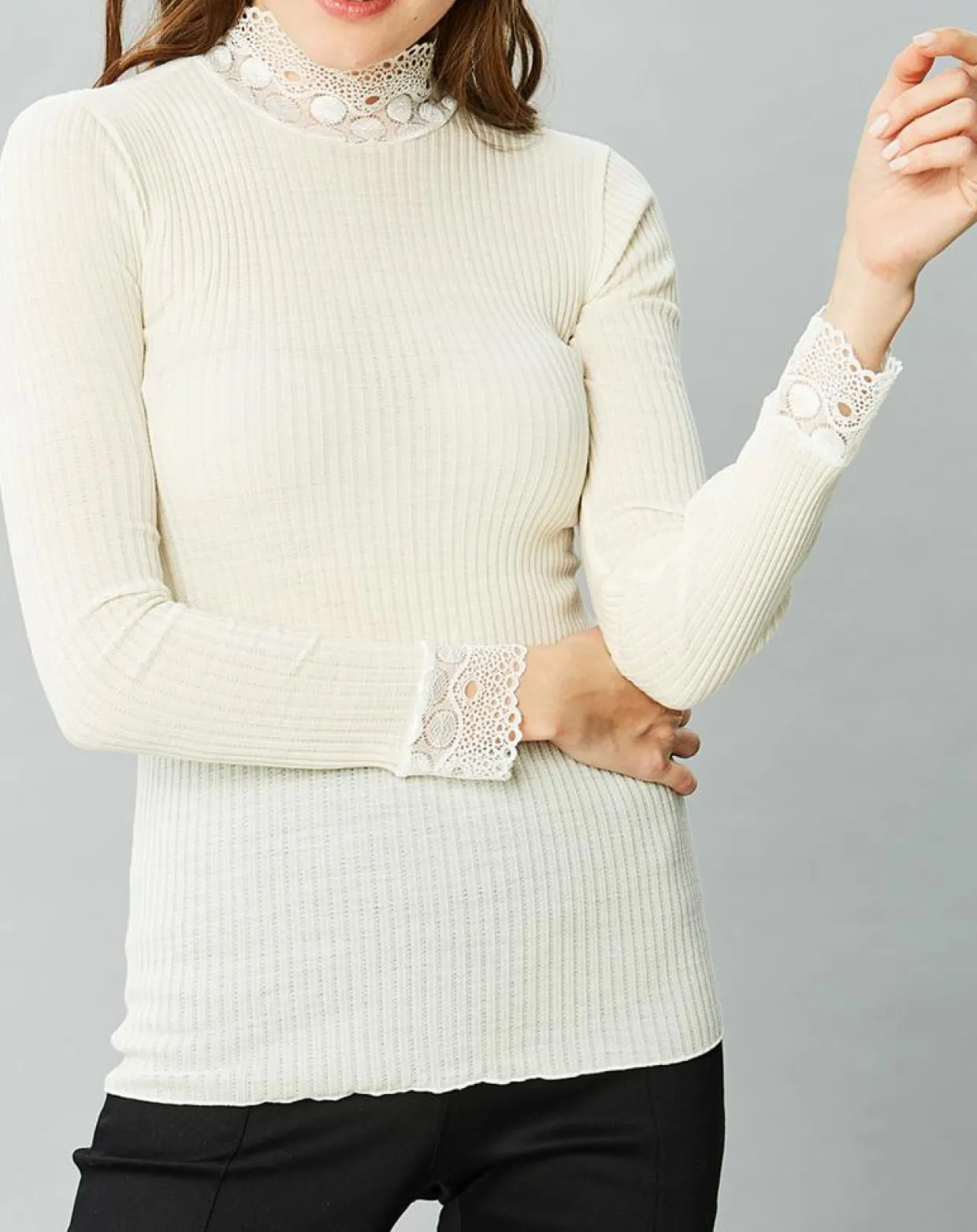 Femme Mare Tops Et Blouses^Top en Laine mélangée ivoire