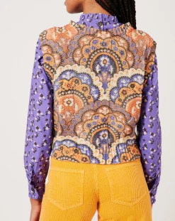 Femme Manoush Tops Et Blouses^Top en maille Fall Torsade imprimé violet/multicolore