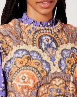 Femme Manoush Tops Et Blouses^Top en maille Fall Torsade imprimé violet/multicolore
