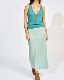Femme Lauren Vidal Tops Et Blouses^Top en Maille Teva paon