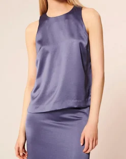 Femme Tara Jarmon Tops Et Blouses^Top en Satin Telly bleu