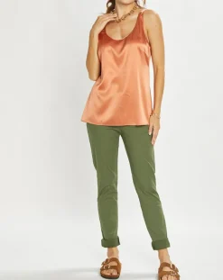 Femme Lauren Vidal Tops Et Blouses^Top en Soie mélangée Essential épice