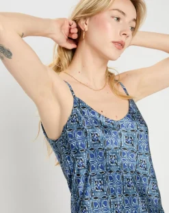 Femme Lauren Vidal Tops Et Blouses^Top en Soie mélangée Naxos bleu