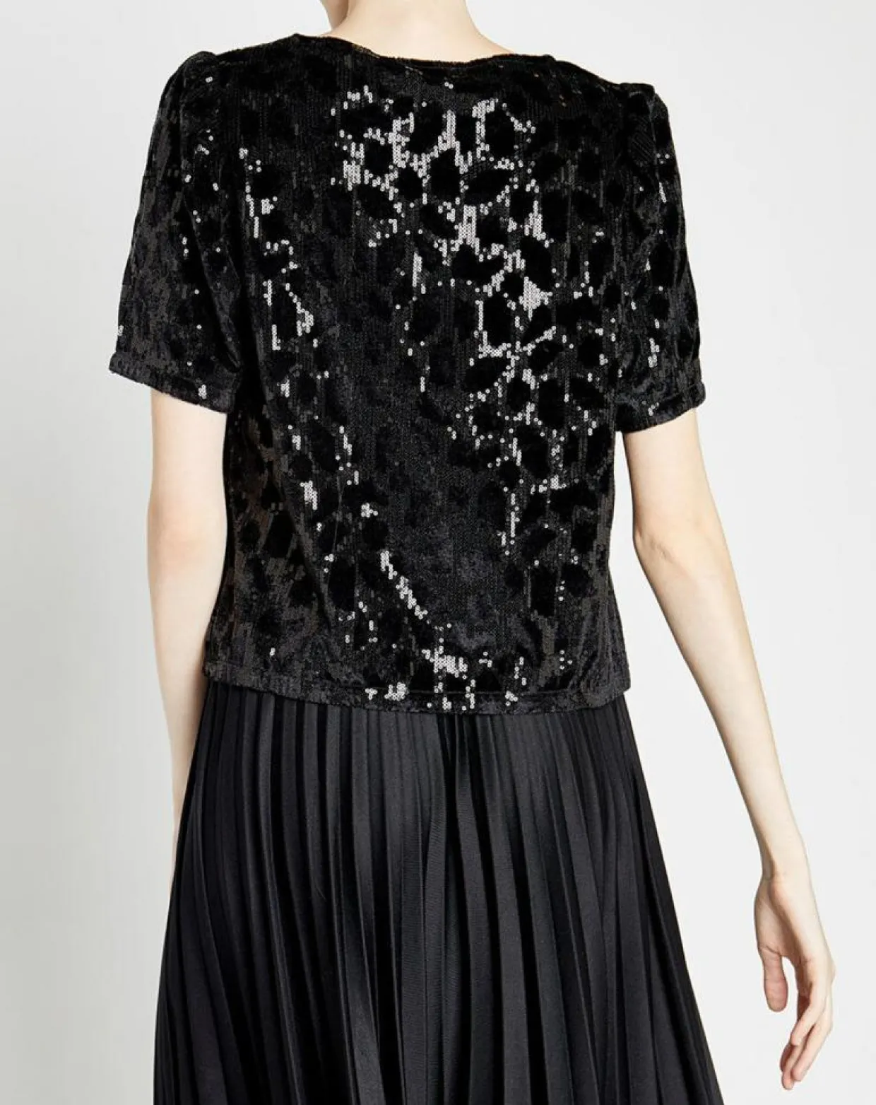 Top en Velours & Sequins Casey noir-Caroll Best