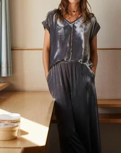 Femme Lauren Vidal Tops Et Blouses^Top en Velours Basal gris
