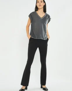 Femme Lauren Vidal Tops Et Blouses^Top en Velours Basal gris