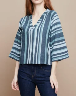 Femme Mare di Latte Tops Et Blouses^Top Ferah Essaouira Stripes vert sapin/vert pâle