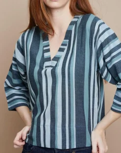 Femme Mare di Latte Tops Et Blouses^Top Ferah Essaouira Stripes vert sapin/vert pâle