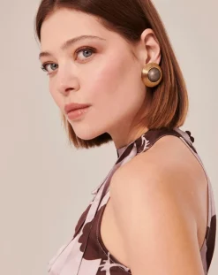 Top imprimé fleuri en satin parme-Tara Jarmon New