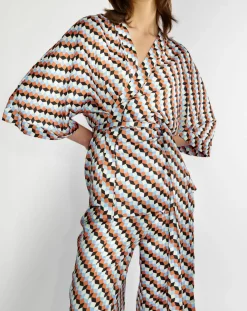 Top Kimono fluide Vieran imprimé multicolore-Zapa New