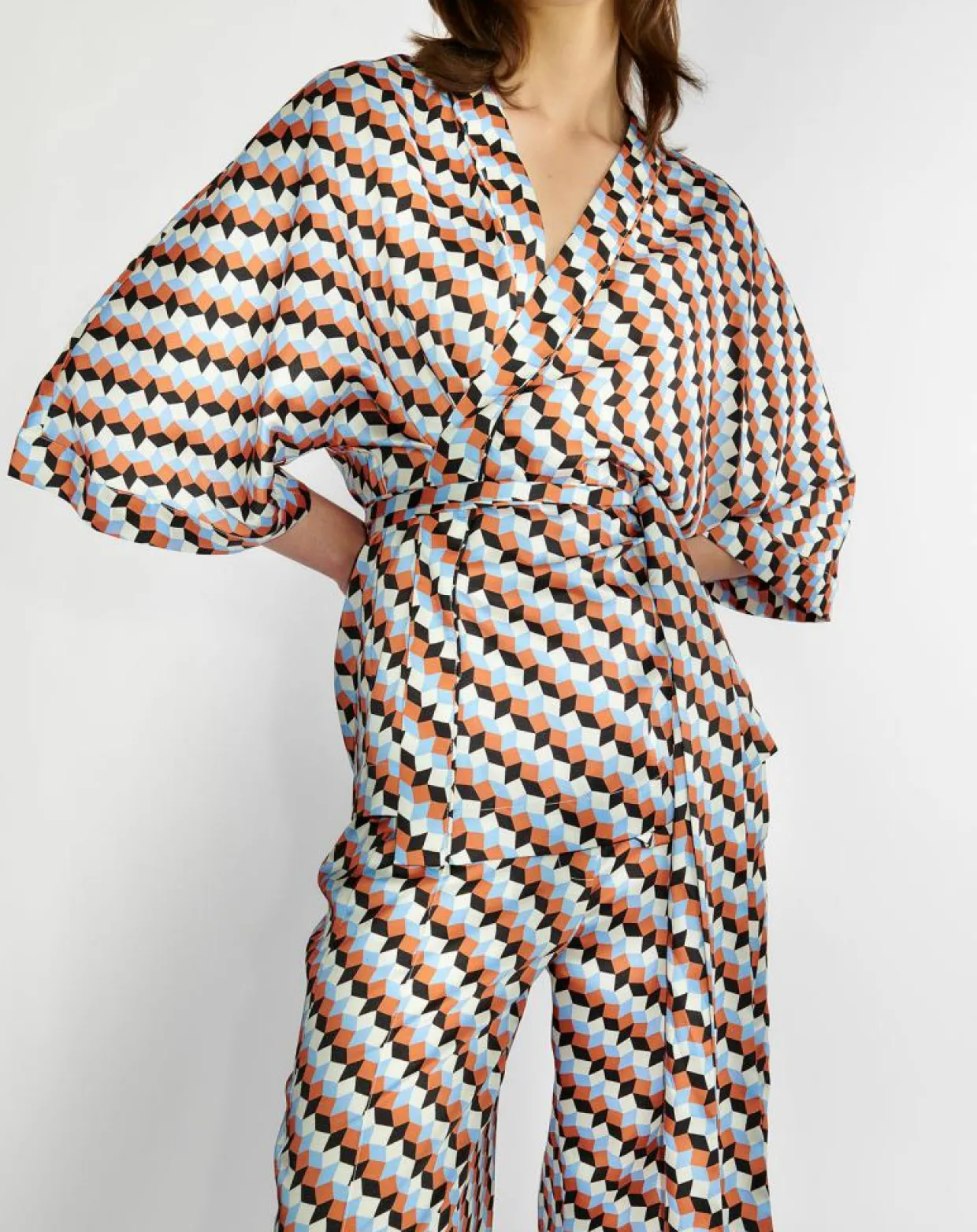 Top Kimono fluide Vieran imprimé multicolore-Zapa New