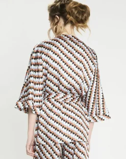 Top Kimono fluide Vieran imprimé multicolore-Zapa New