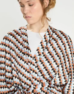 Top Kimono fluide Vieran imprimé multicolore-Zapa New