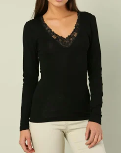 Femme Mare Tops Et Blouses^Top Laine & Soie noir