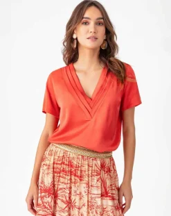Femme Bleu Blanc Rouge Tops Et Blouses^Top Madeline terre de sienne