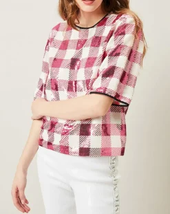 Top Saint-Tropez en sequins rose/blanc-Manoush Online